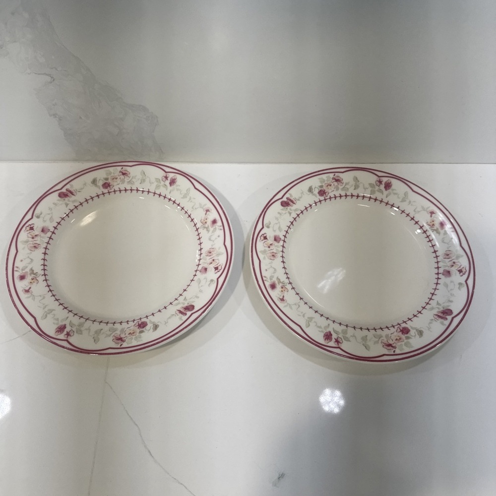 WAVERLY GARDEN ROOM "Vintage Rose" Set of 2  8.25"  Salad/Dessert Plates